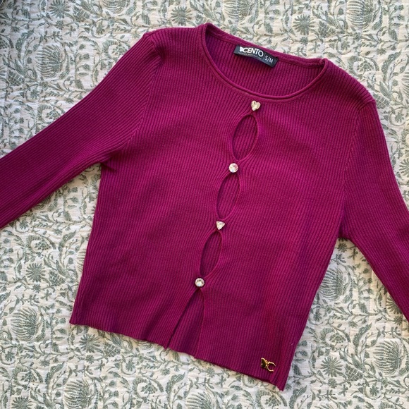 KNIT PETITE MAUVE TOP - Picture 3 of 3